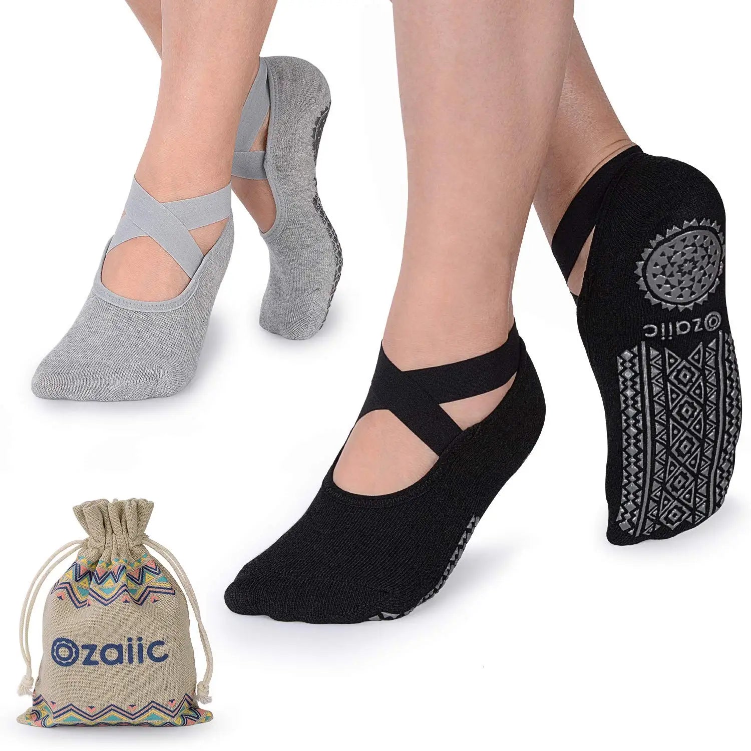 Grip Socks for Women, Non Slip Pilates Yoga Socks  Non Slip Socks for Workout, Fitness Ballet Dance Workout Sports Socks Slipper