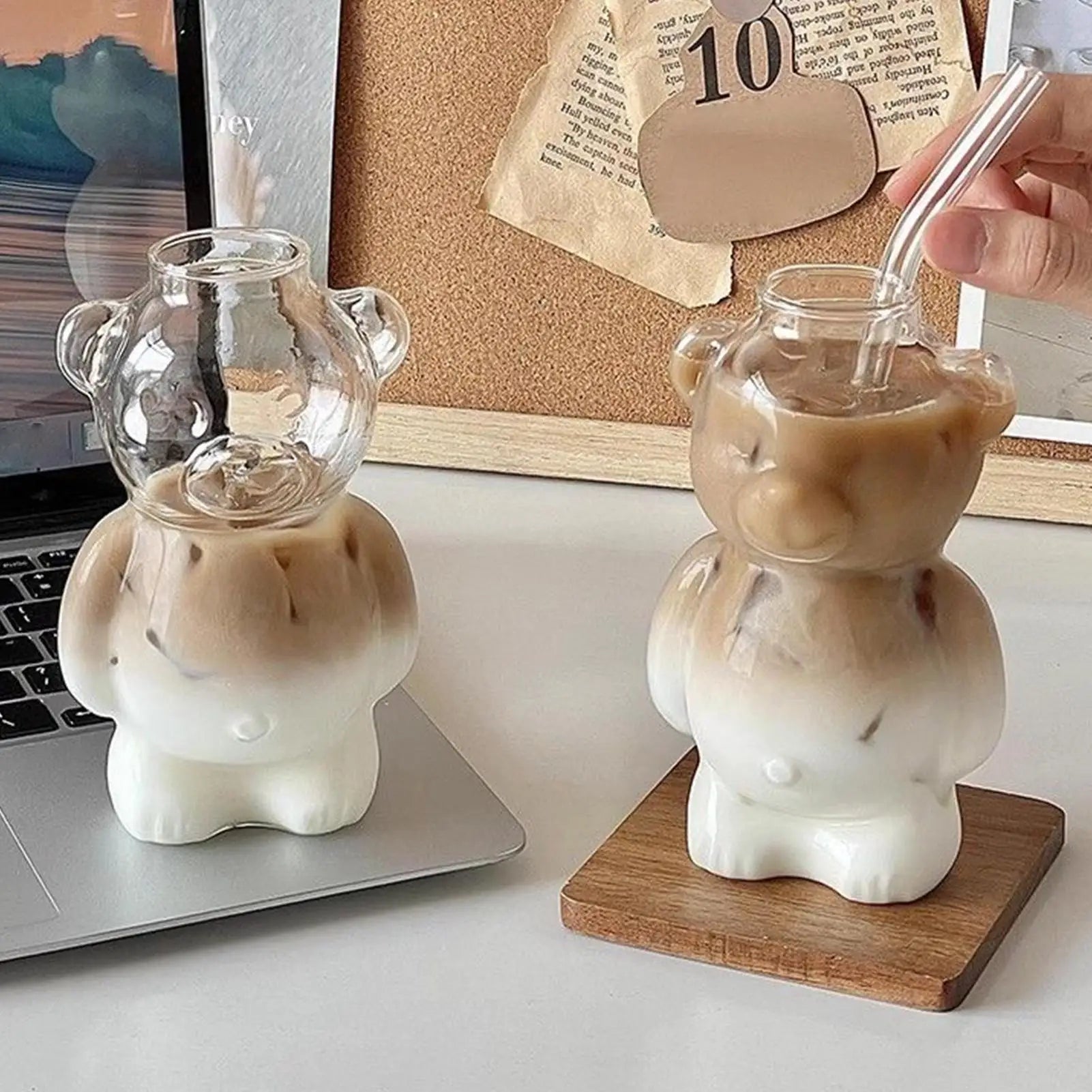 Glass Coffee Cups 320ml Reusable Tumbler Funny Cute Glass Cups Coffee Drinkware for Iced Hot Milk Juice Water Cocktail Beer Wine