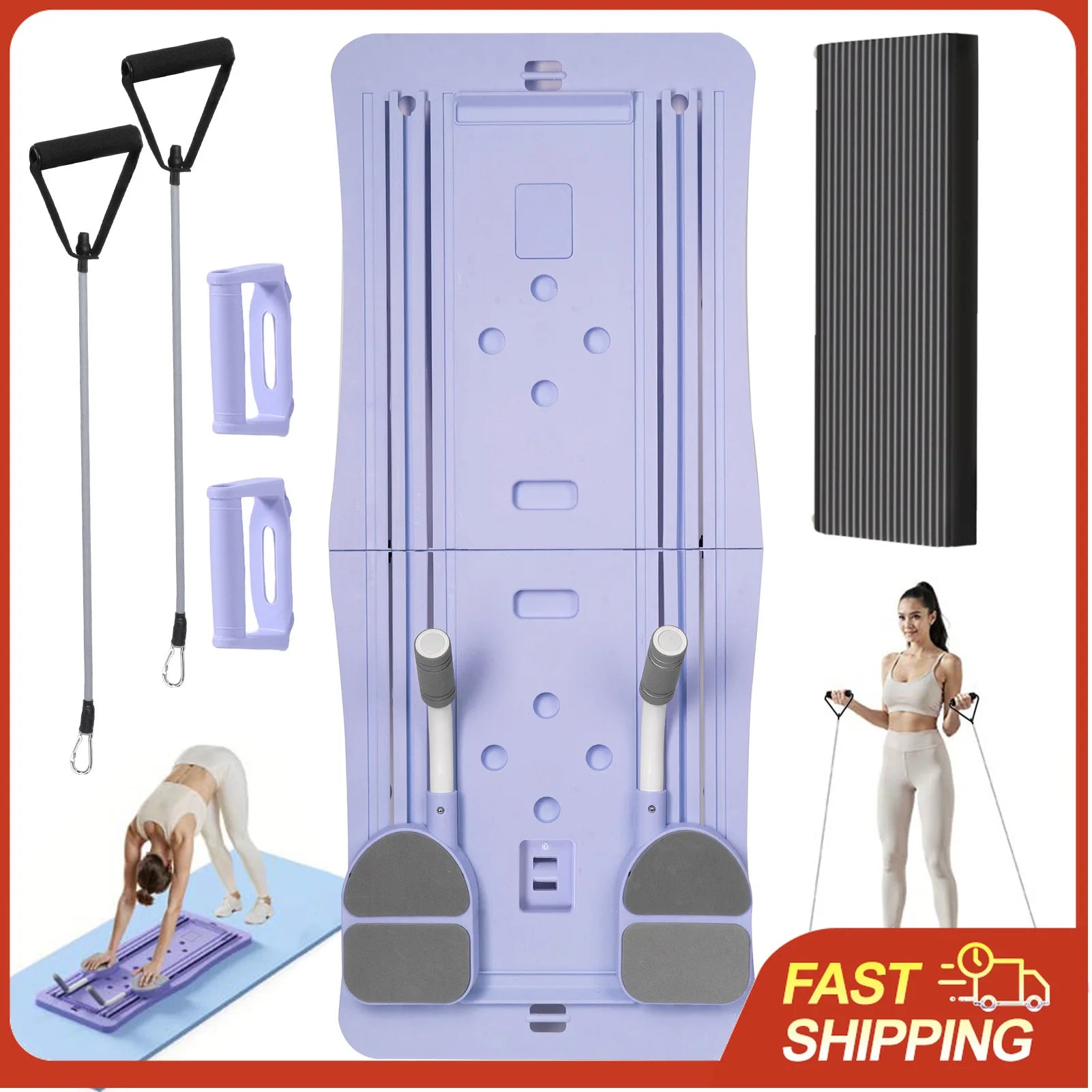 At Home Pilates Board Foldable 4-in-1 Exercise  Wheel Roller Exercise Equipment for Home Gym Workout  Trainer Pilate Board