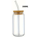 500ml Pink Bow Cute Glass Cups with Lids and Straw Tumbler Glass Cup for Iced Milk Coffee Smoothie Cocktail Matcha Juice Cup