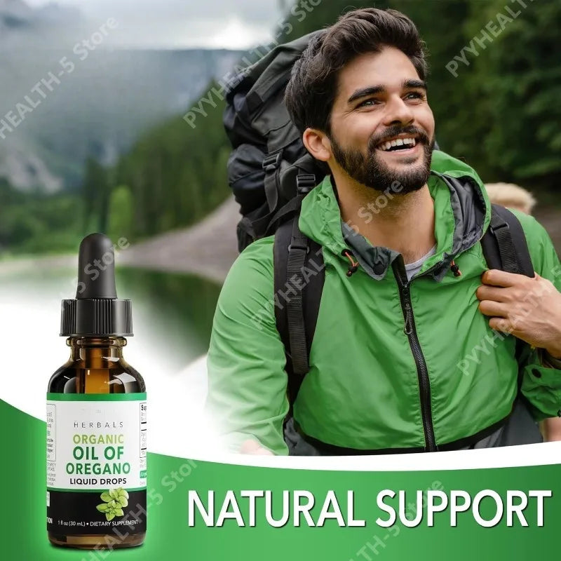 Oregano Oil Organic Liquid Tincture Extract Cleanse Detox Immune Support, Digestive Gut Health - Pure Vegan Herbal Tincture 1 Oz